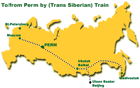 Perm Trans Siberian train connections