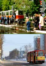 öffentliches Verkehrsmittel: Strassenbahn.