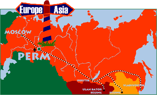 Routes of Trans Siberian, Trans Manchurian and Trans Siberian trains...