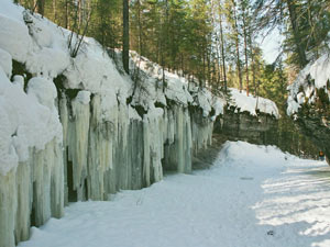 Frozen waterfalls